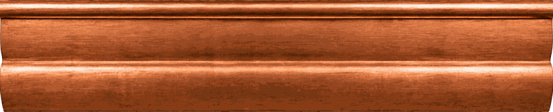 A length of copper K-style gutter, bright before it patinas